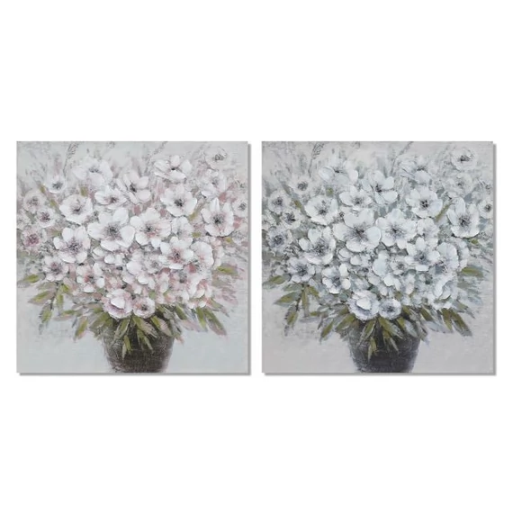 Kép virágtartó vászon, fenyő, kézzelfestett 80x2,8x80 cm kék, pink 2 féle