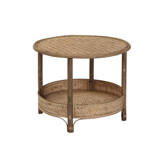 Kisasztal bambusz 60x60x47 cm világosbarna