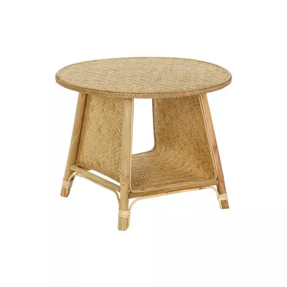 Kisasztal bambusz, rattan 61x61x49 cm barna