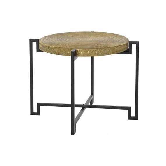 Kisasztal fém 62x62x45 cm réz, fekete