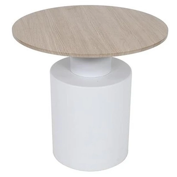 Kisasztal fém, mdf 55x55x52,5 cm fehér