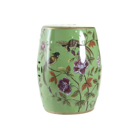 Kisasztal madaras porcelán 35x35x45 cm zöld