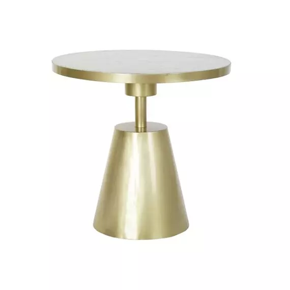 Kisasztal márvány, fém 60x60x58 cm arany, fehér