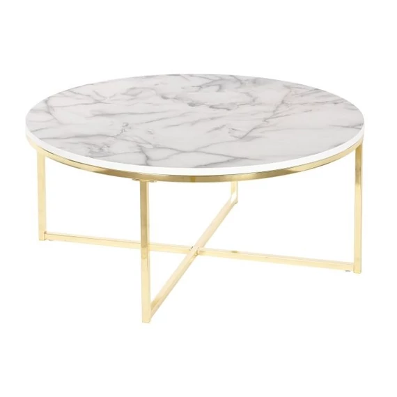 Kisasztal mdf, fém 80x80x35 cm fehér