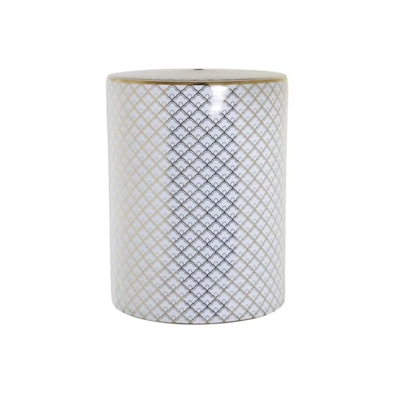 Kisasztal porcelán 33x33x42 cm fehér, arany
