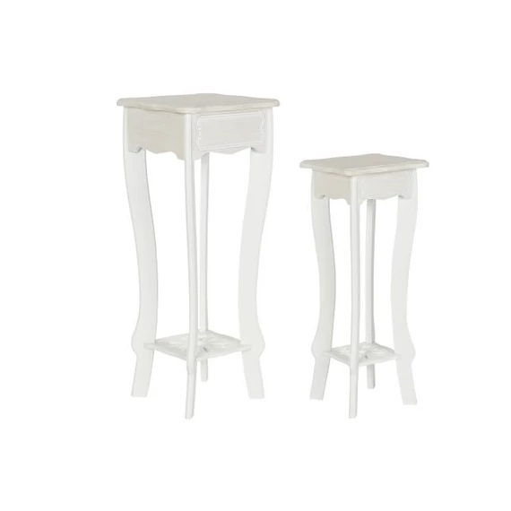 Kisasztal szett mdf 30x30x76,5 cm világosbarna, fehér S/2