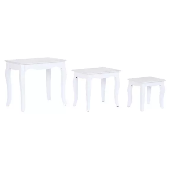Kisasztal szett mdf, fa 53x35x47 cm fehér S/3