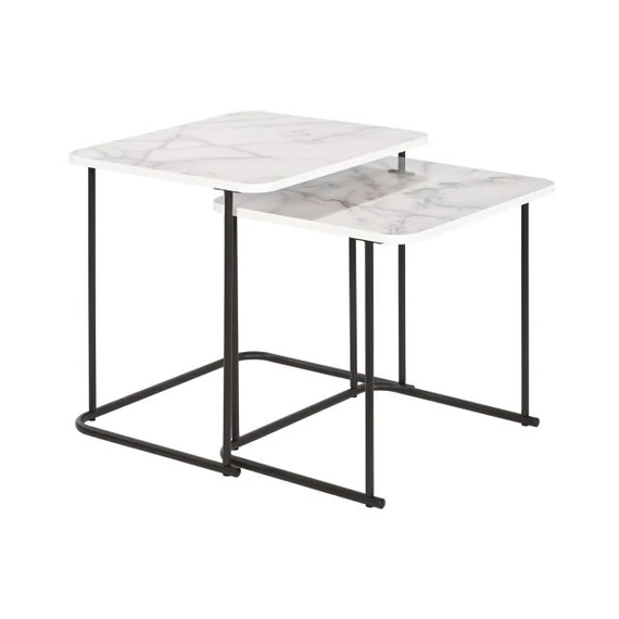 Kisasztal szett mdf, fém 51x43x49 cm fehér S/2