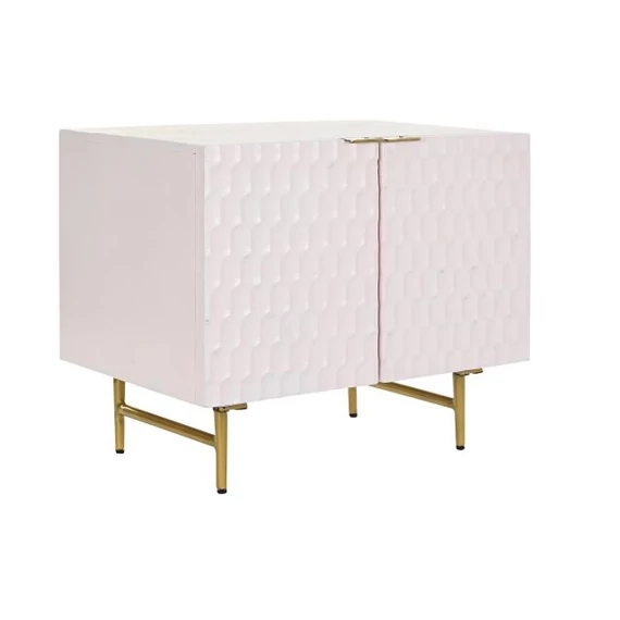 Kisbútor mangófa, fém 63x43x52 cm pink, arany