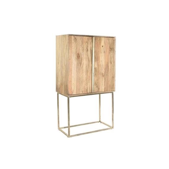 Kisbútor mangófa, fém 84x43x152 cm világosbarna, arany