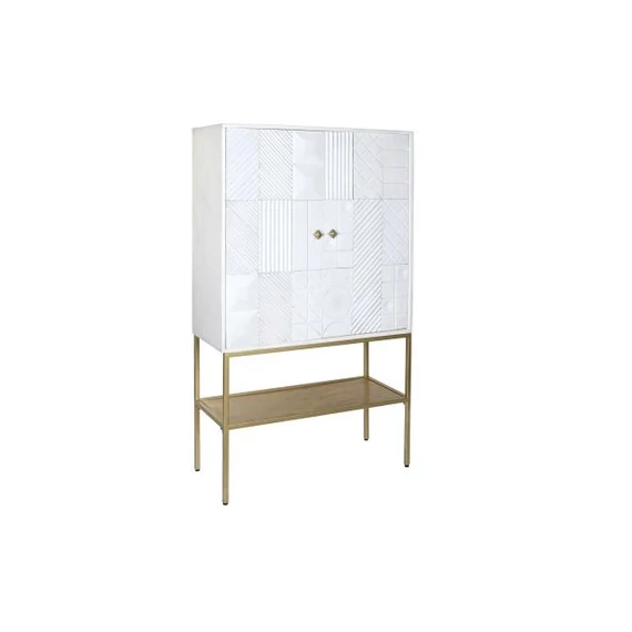 Kisbútor mangófa, fém 91x44x152 cm fehér, arany