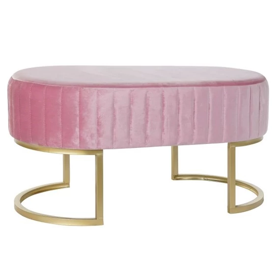 Kispad bársony, fém 90x50x45 cm pink, arany
