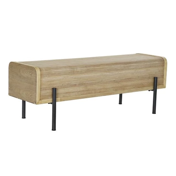 Kispad fa, fém 120x40x43 cm natúr