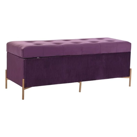 Kispad poliészter, mdf 115x43x46 cm lila, arany
