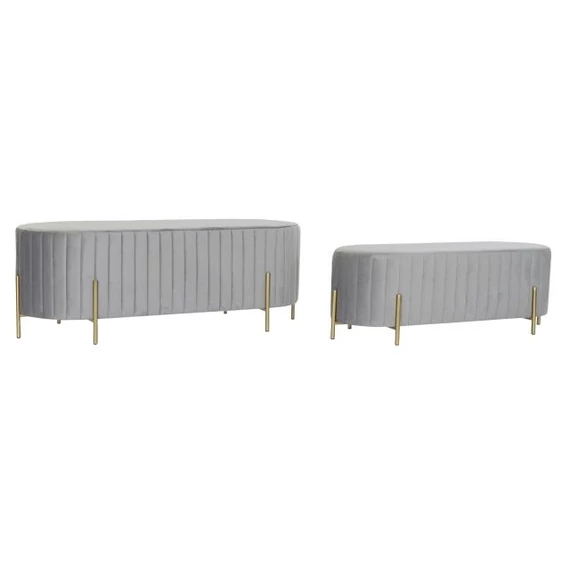 Kispad szett poliészter, fém 123x50x45 cm szürke, arany S/2