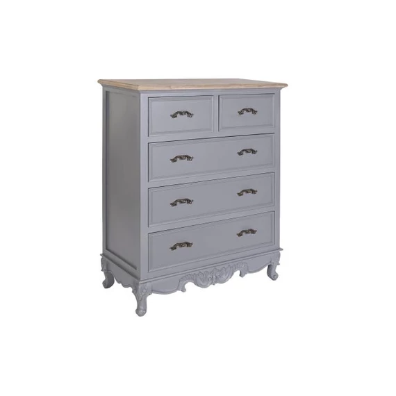 Komód császárfa, mdf 80x40x96 cm szürke, natúr