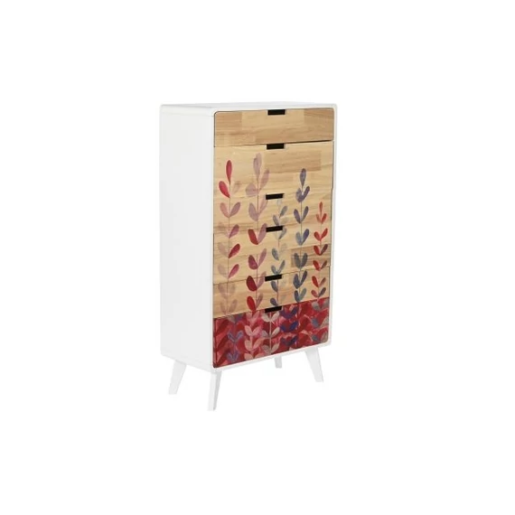 Komód fiókos gumifa, mdf 60x30x108 cm színes
