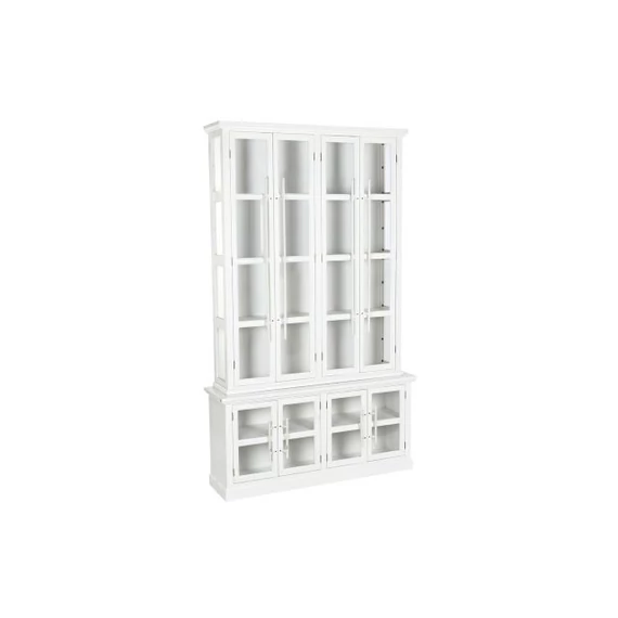 Könyvespolc szett lucfenyő, üveg, fém 127,5x33x212 cm fehér