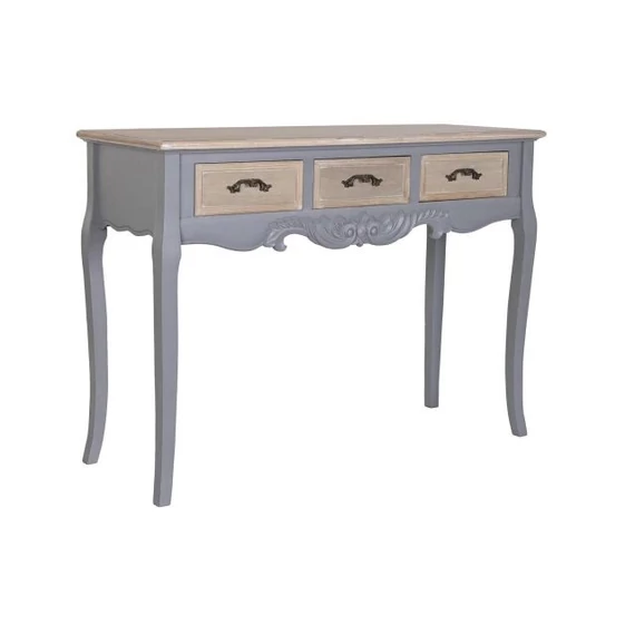 Konzol asztal császárfa, mdf 109,5x39x78,5 cm szürke, natúr