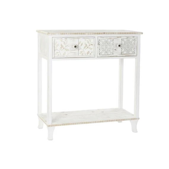 Konzol asztal fa 81x36x85 cm fehér