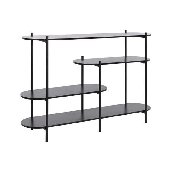 Konzol asztal fém 120x30,5x80,5 cm fekete