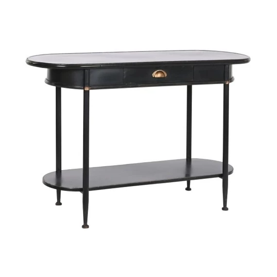 Konzol asztal fém 120x41x75 cm fekete