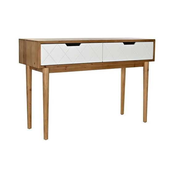 Konzol asztal lucfenyő 112x38x75 cm barna, fehér