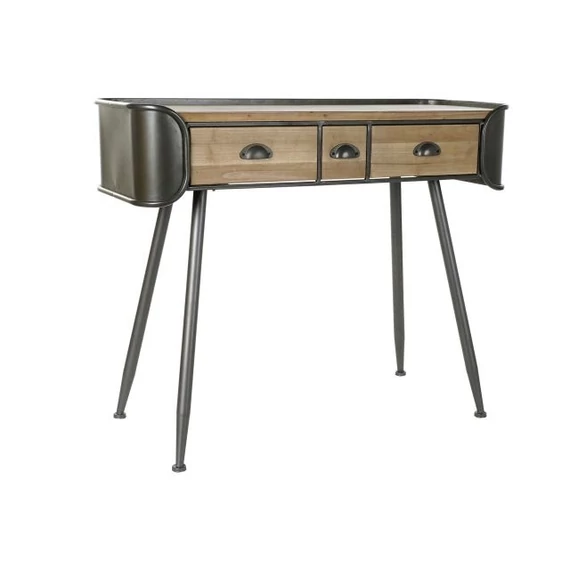 Konzol asztal lucfenyő, fém 103x38x82,5 cm natúr, szürke