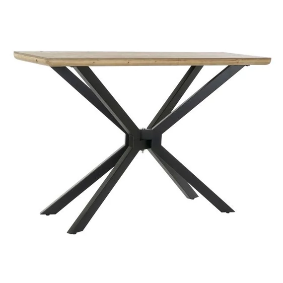 Konzol asztal lucfenyő, fém 120x40x80 cm natúr, fekete