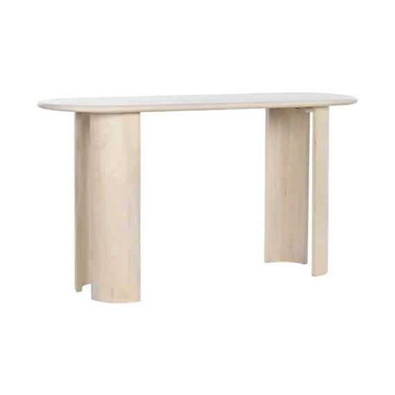 Konzol asztal mangófa 147x45x76 cm fehér
