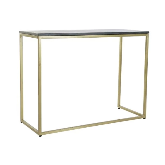 Konzol asztal márvány, fém 100x40x77 cm fekete, arany