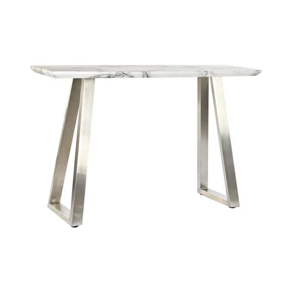 Konzol asztal mdf, acél 120x40x76 cm fehér, ezüst