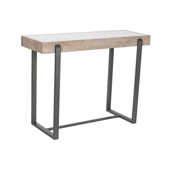 Konzol fém, kő 100x39x75 cm natúr, fekete