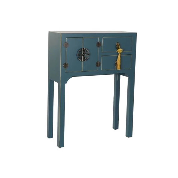 Konzol lucfenyő, mdf 63x26x83 cm petrolkék, piros