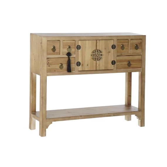 Konzol lucfenyő, mdf 96x24x79 cm natúr, piros