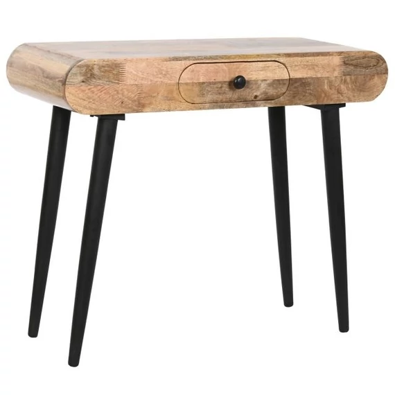 Konzol mangófa, fém 90x35x75 cm barna, fekete