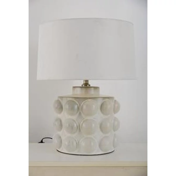 Lámpa asztali gömb porcelán 42x42x53 cm fehér