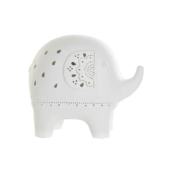 Lámpa asztali LED-es elefánt porcelán 22x12x19 cm fehér