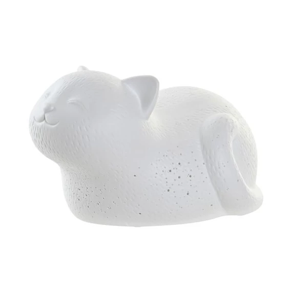 Lámpa asztali LED-es macska porcelán 23x16x13 cm fehér