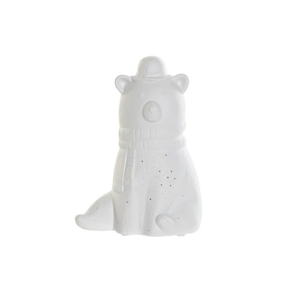 Lámpa asztali LED-es medve porcelán 17x12x23 cm fehér