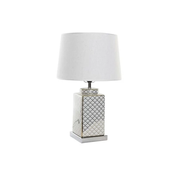Lámpa asztali mozaikos porcelán, poliészter 35x35x57 cm arany, fehér