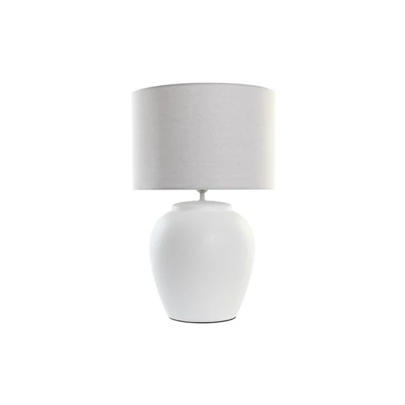 Lámpa asztali porcelán, vászon 38x38x58 cm fehér