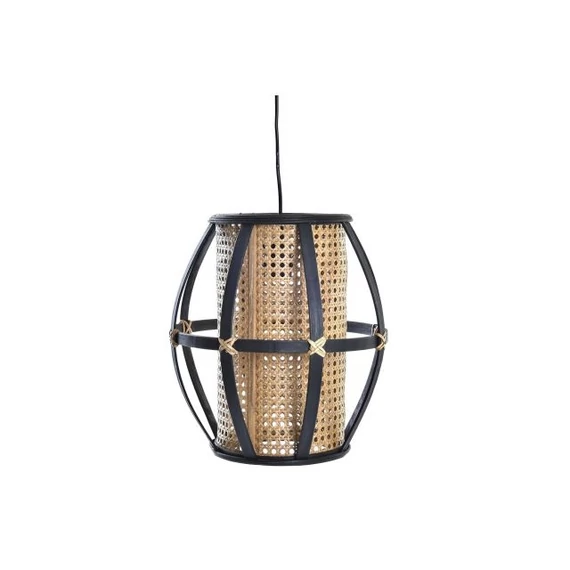Lámpa mennyezeti bambusz, rattan 34x34x35 cm fekete, barna