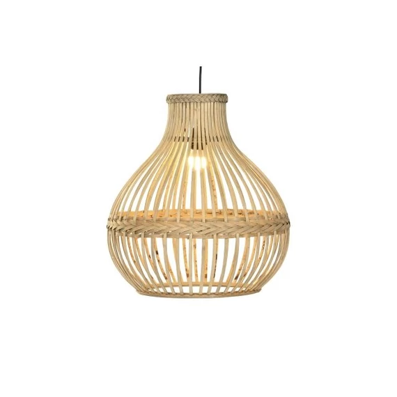 Lámpa mennyezeti rattan 45x45x51 cm világosbarna