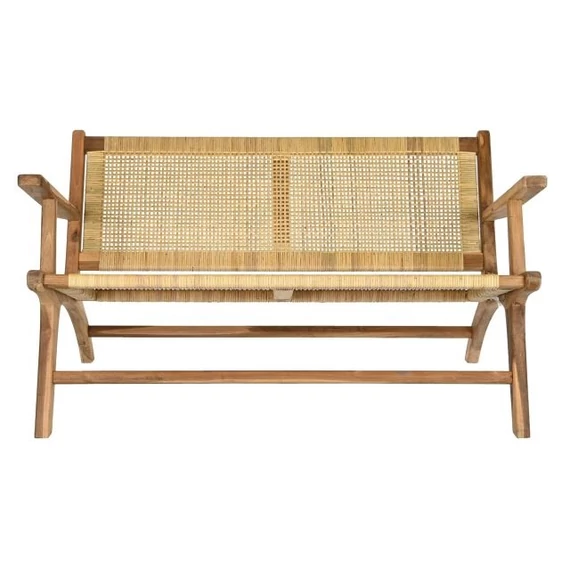 Pad teakfa, rattan 120x76x68 cm barna, natúr