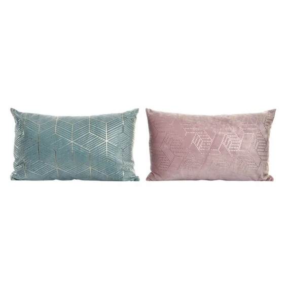 Párna geometrikus poliészter 50x10x30 cm pink, zöld 2 féle