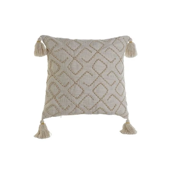 Párna hímzett pamut 45x15x45 cm törtfehér