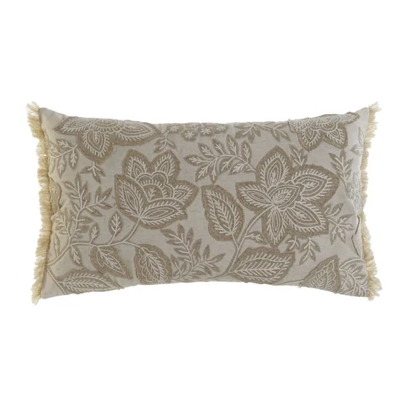 Párna hímzett pamut 50x15x30 cm bézs