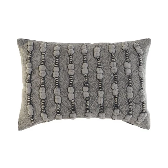 Párna hímzett pamut 50x15x30 cm világosszürke