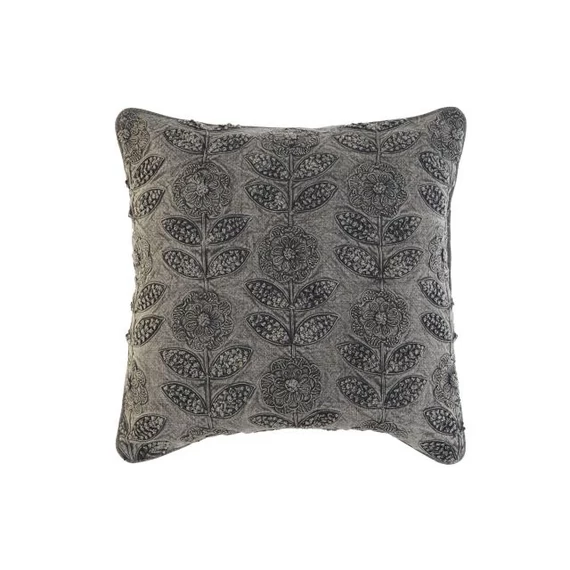Párna hímzett pamut 50x15x50 cm világosszürke